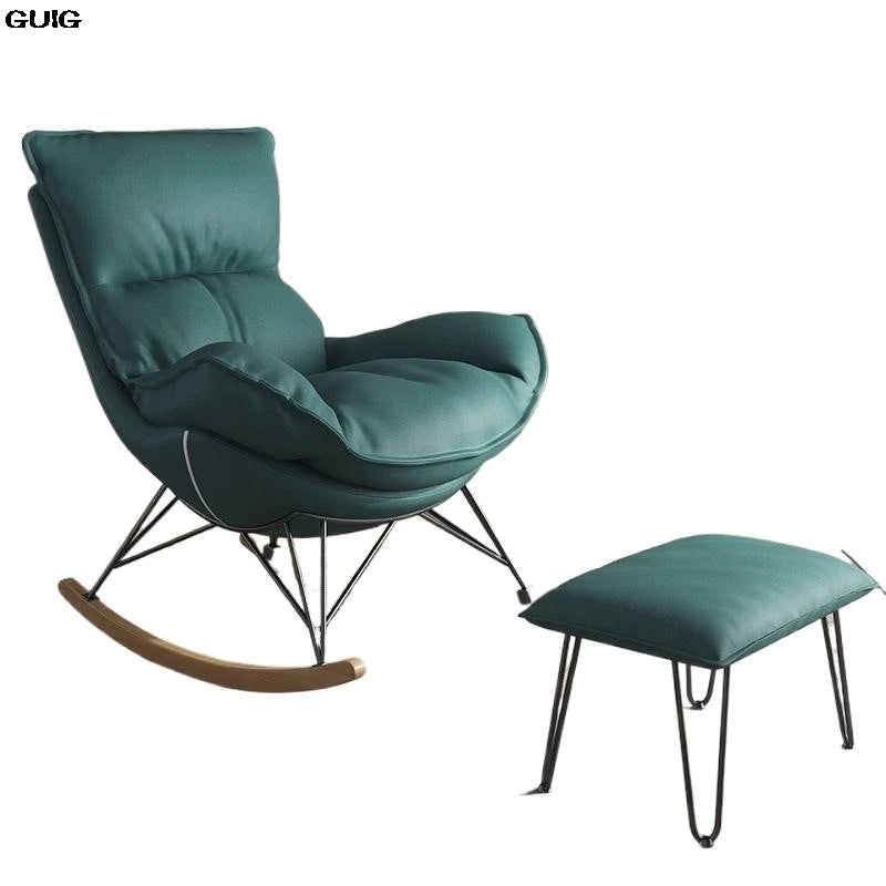 GUIG Rocking Chair Lounger Lounger Home Light Luxury Rocking Chair Living Room Nap Balcony Single Sofa Chair Hot New
