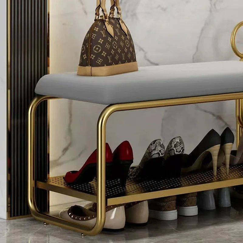 Simple shoe changing stool, modern shoe cabinet at home entrance, integrated soft bag cushion, children's shoe changing stool