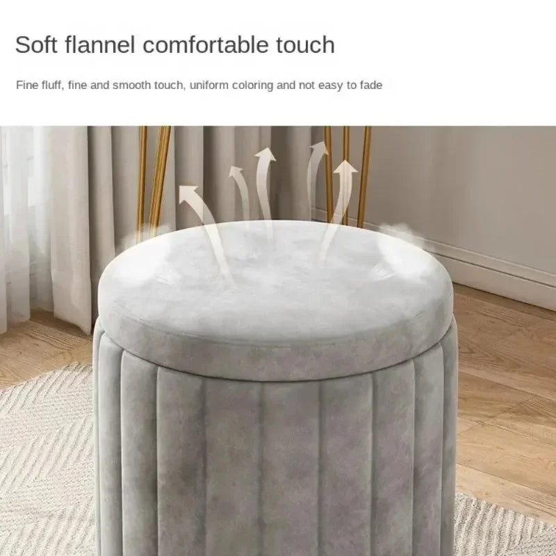 Light Luxury Makeup Stools Round Stool Chairs Dressing Stool Vanity Chair Storages Bench Bedrooms Sofas Side Stools Furniture