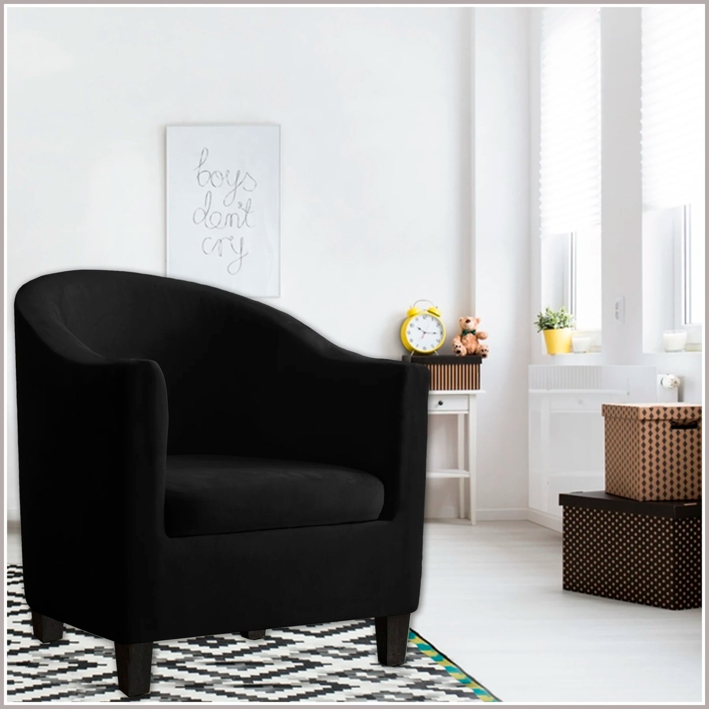 SHENGYIJING Piece Velvet Tub Chair Covers for Armchairs,Spandex Tub Chair Slipcovers,Stretch Tub Chair Slipcover Furniture Pro