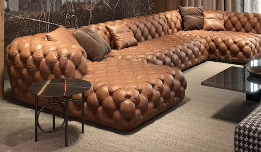 The Beaumont Royale Brown Leather Sofa Set
