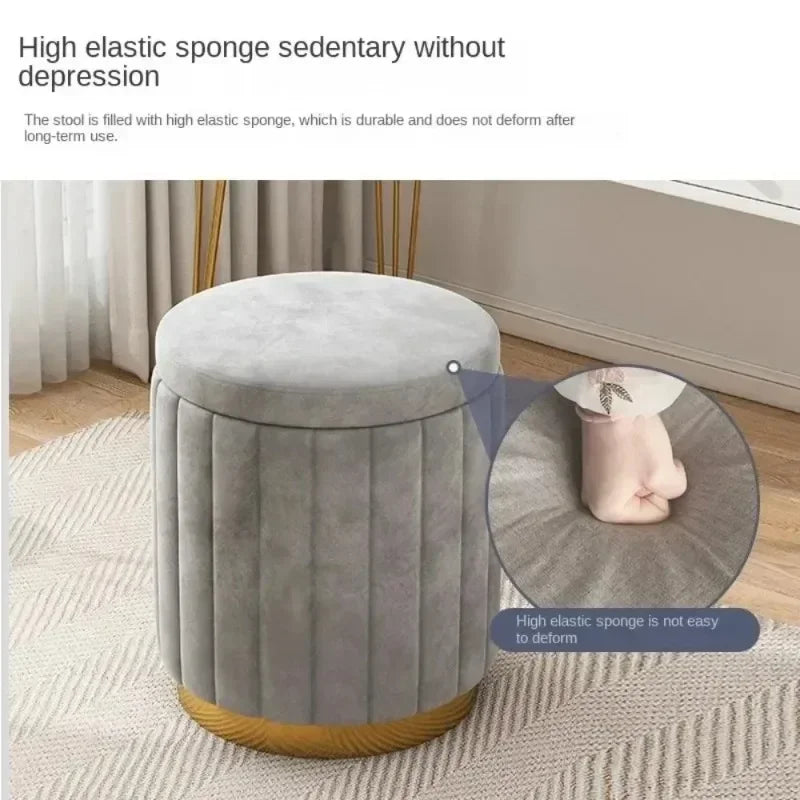 Light Luxury Makeup Stools Round Stool Chairs Dressing Stool Vanity Chair Storages Bench Bedrooms Sofas Side Stools Furniture