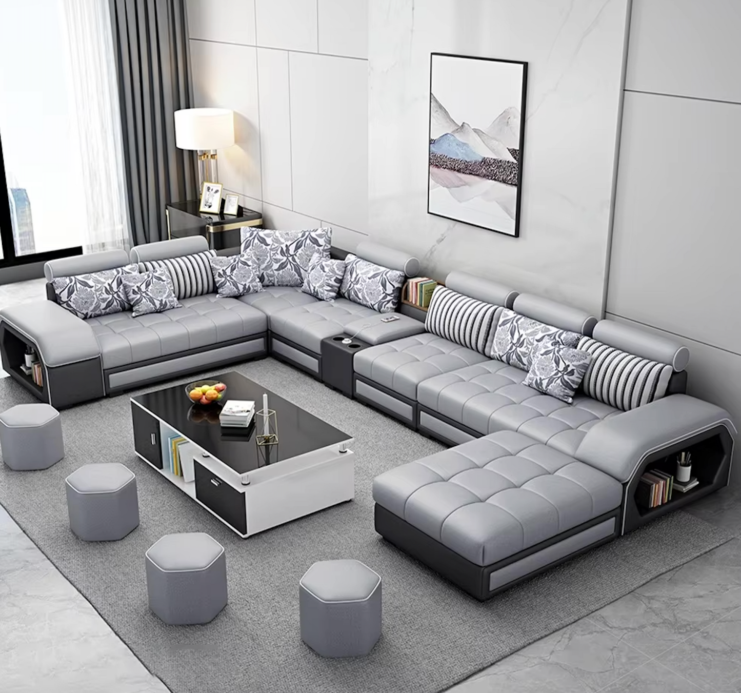 The Argent Luxe Sofa Set